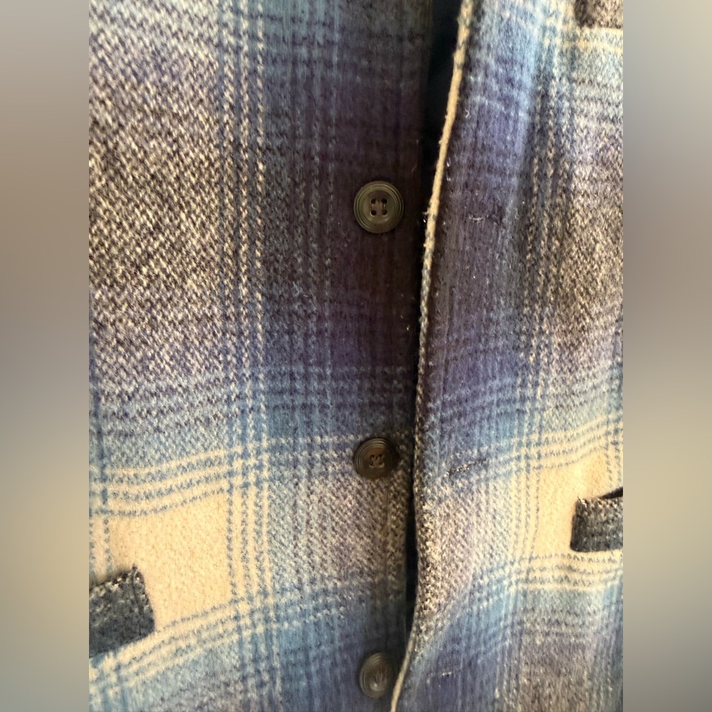 Vintage 90s Generra Reserve Wool Blend Blue & White Plaid Gorpcore Grunge Vest - Picture 7 of 12